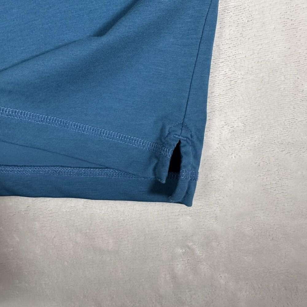 Linksoul Polo Shirt Men Size M Blue Short Sleeve Tempus Fugit 100% Luxury Cotton - Picture 2 of 9